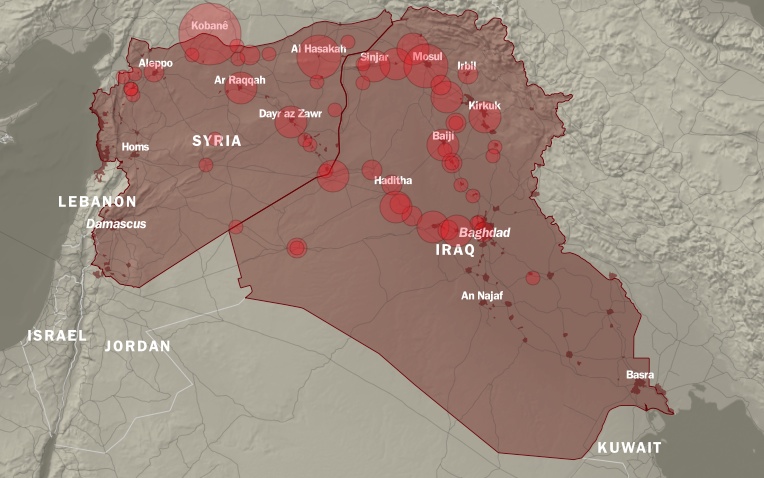 Screenshot of the Daesh data visualization